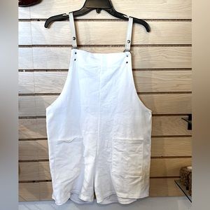 Jumping Jax White Denim Shortie Overalls
